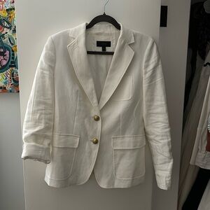 J Crew linen white blazer size 8 - worn once for an interview!